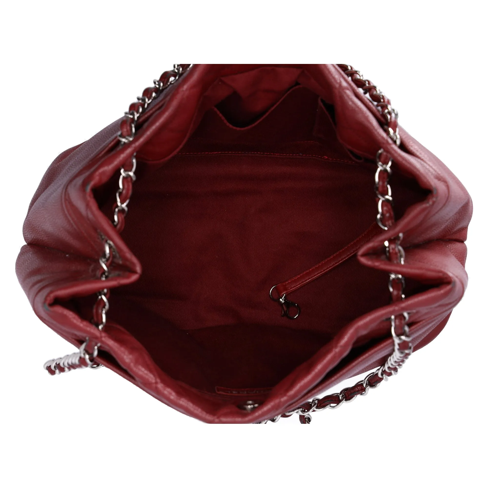 Chanel Classic Caviar Leather Tote Timeless CC Soft Chain Tote Caviar Red