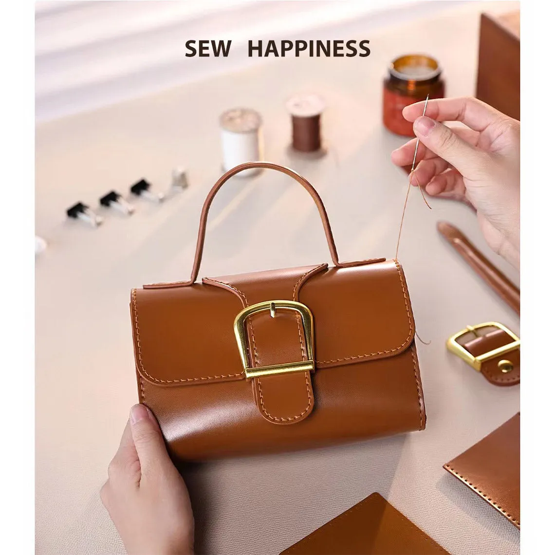 Leather Minimalist Buckle Crossbody Bag DIY Kit
