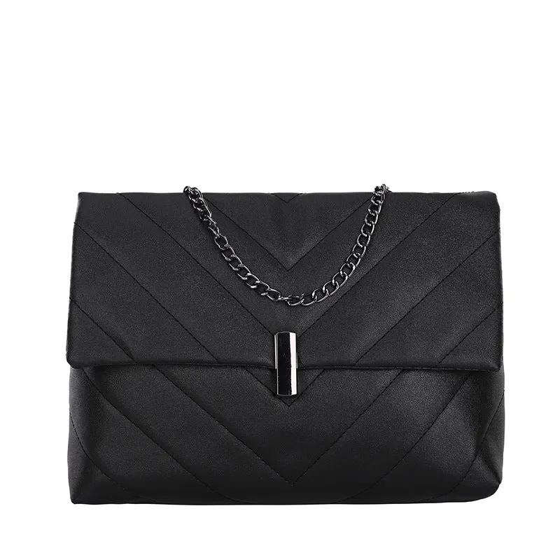 Minimalist Chevron Chain Tote Bag  Women Crossbody Bags