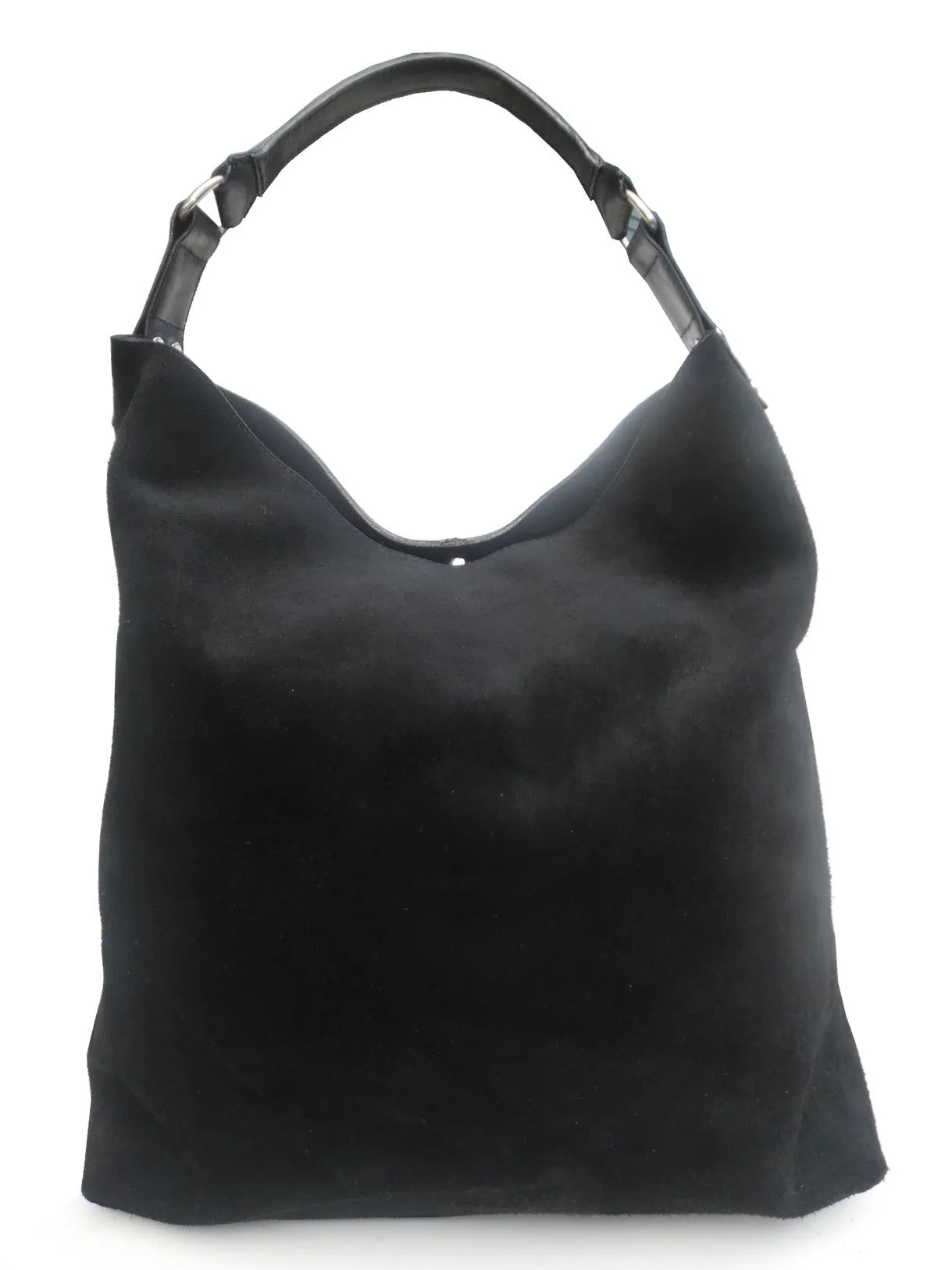 Pancho Hobo Bag In Suede Black or Chocolate